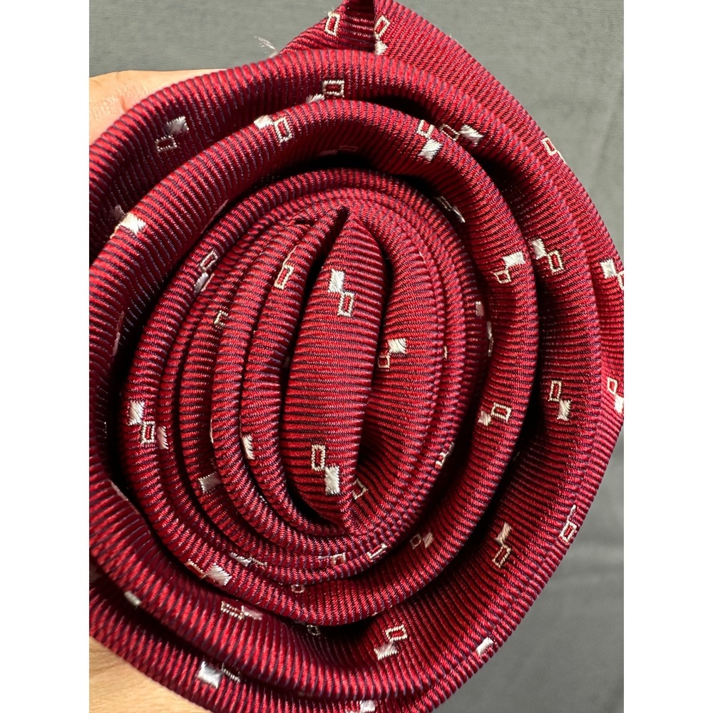 Ermenegildo‎ Zegna Silk Red Micro Dot Pattern Men's Necktie